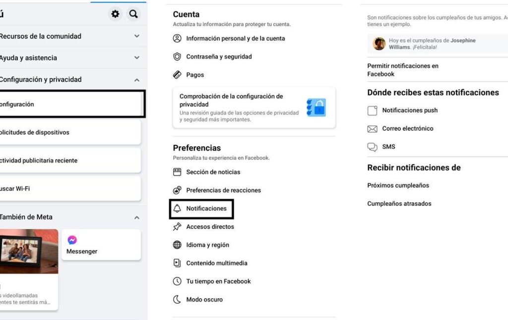 como activar notificaciones de cumpleanos en facebook