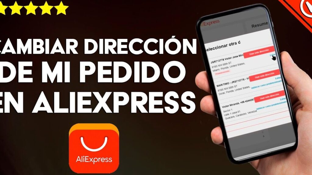 como cambiar la direccion en aliexpress para envios