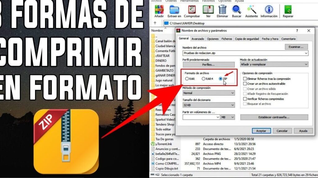 como convertir un archivo a formato zip en 8 pasos