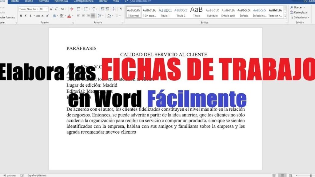 como crear fichas de trabajo de manera sencilla en word