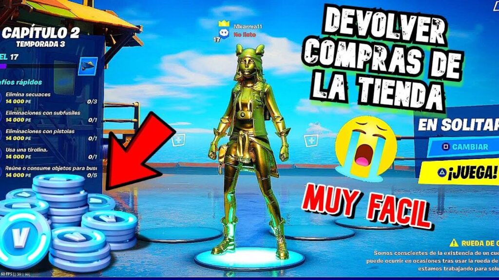 como devolver una skin en fortnite para reembolso