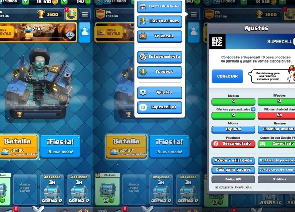 como puedo cambiar de cuenta en clash royale