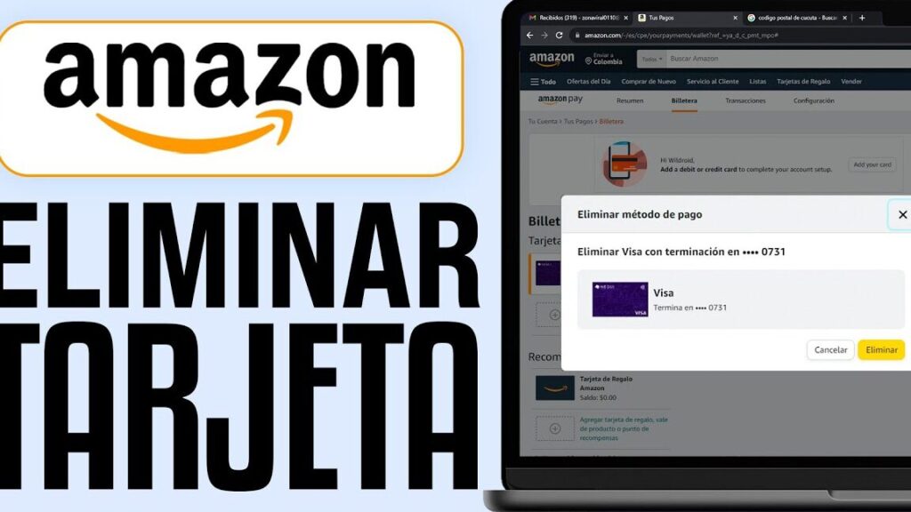 como puedo eliminar una tarjeta de credito en amazon