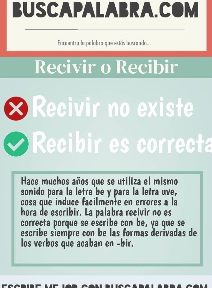 como se escribe de forma correcta la palabra recibir