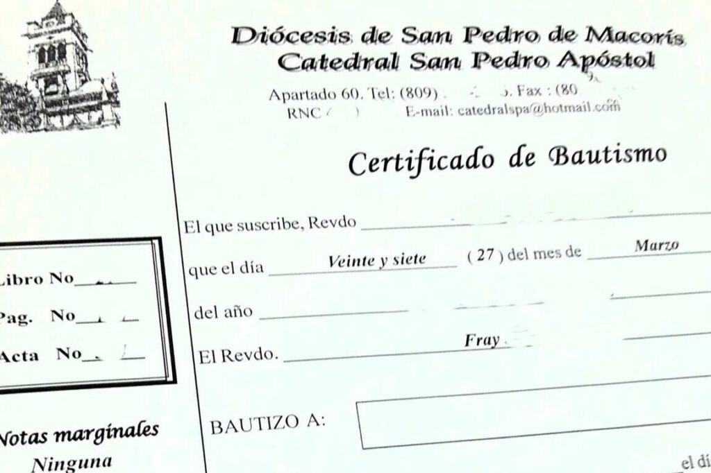 como se puede obtener un certificado de bautismo catolico