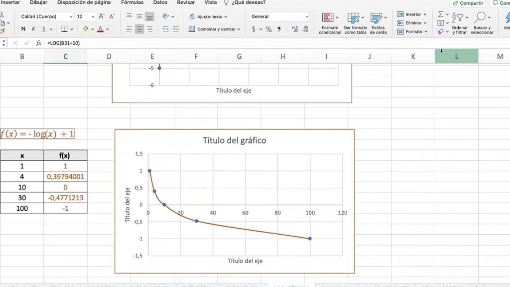 como utilizar la funcion log inverso en excel en 3 pasos