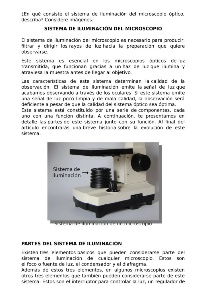 funcion del diafragma en el microscopio y su importancia