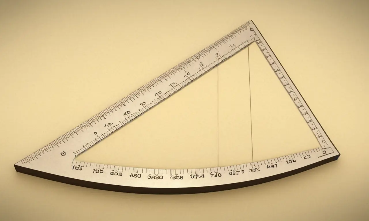 Una forma geométrica con ángulos agudos y obtusos medidos por un protractor.