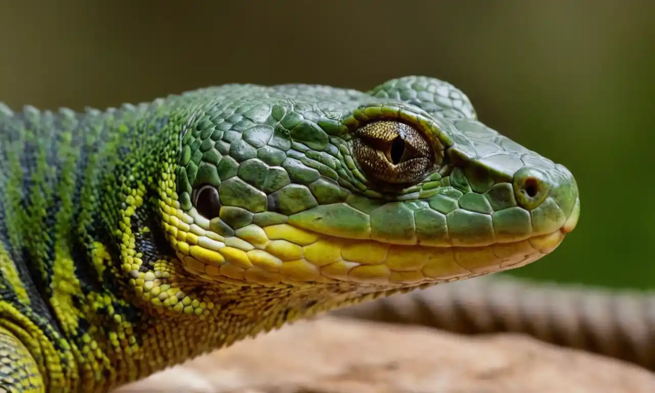 Un disparo de cerca de diferentes reptiles carnívoros como serpientes, lagartos y cocodrilos.