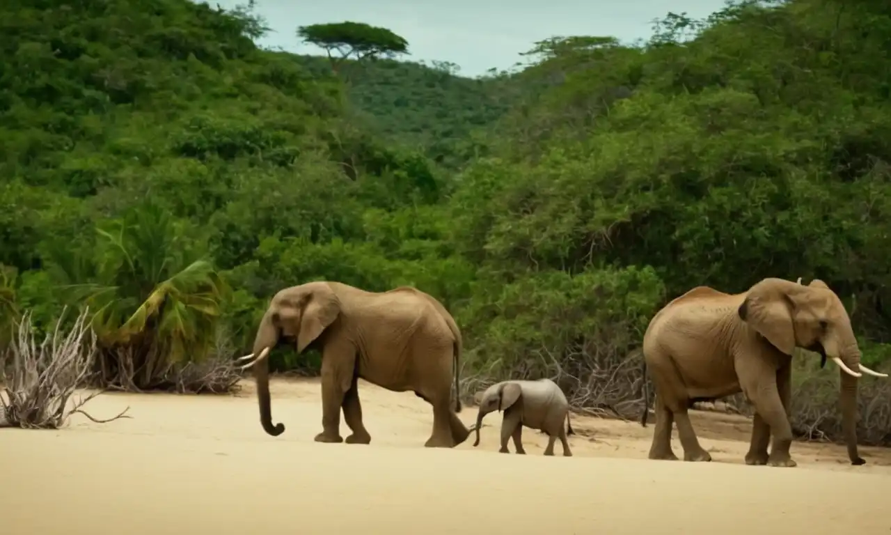 Animales salvajes en diversos ecosistemas, como selva, desierto y océano.