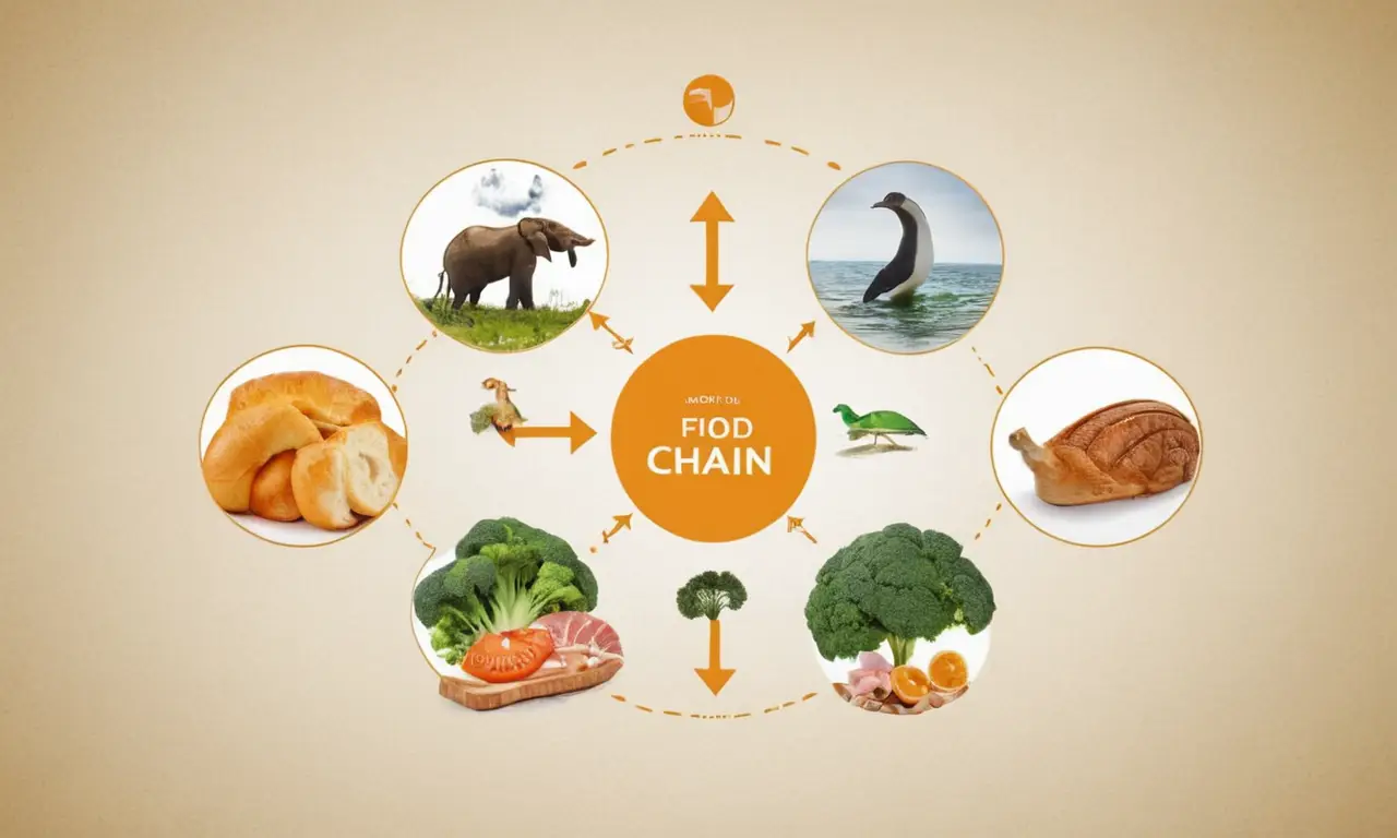 Un diagrama que ilustra el concepto de cadena alimentaria en un contexto ecológico.