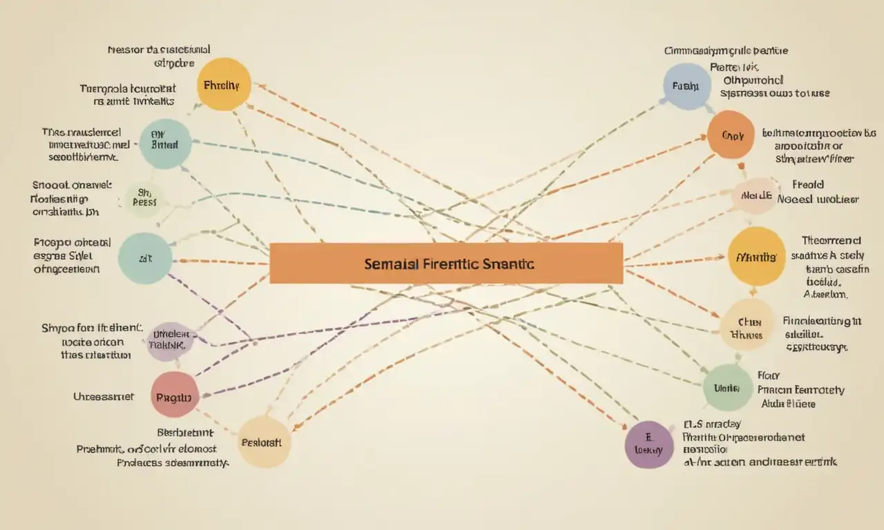 Un diagrama que ilustra las relaciones entre elementos de campo semántico.