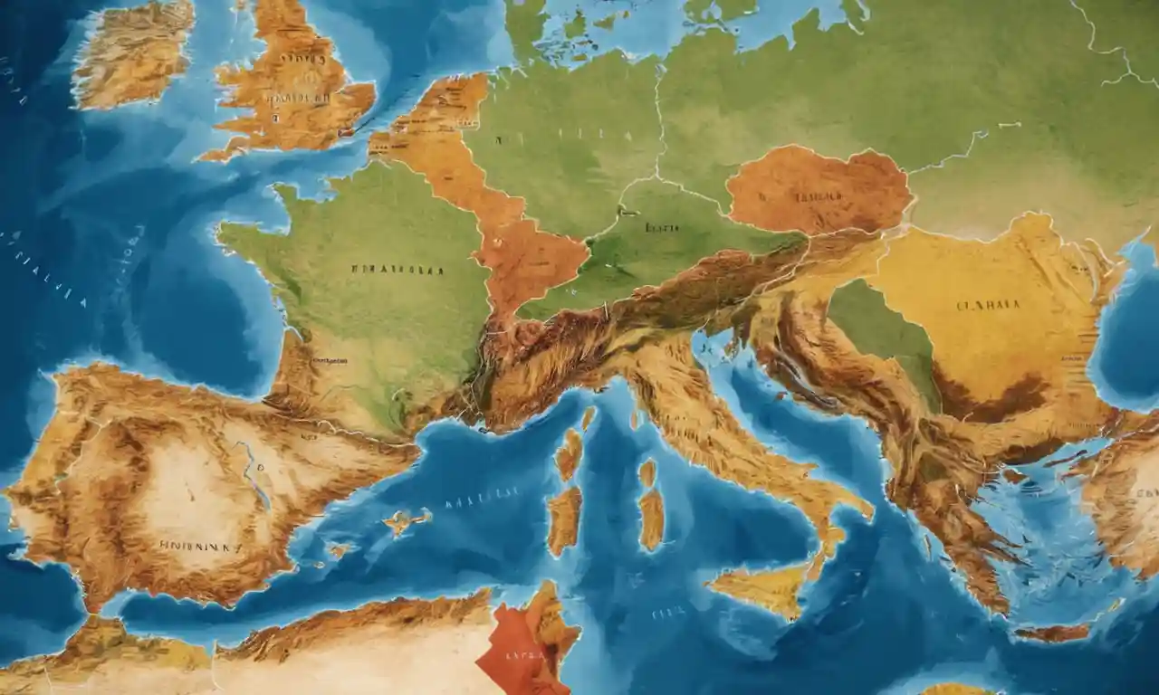 Un mapa mundial que destaca los países de Europa oriental con sus capitales marcadas.