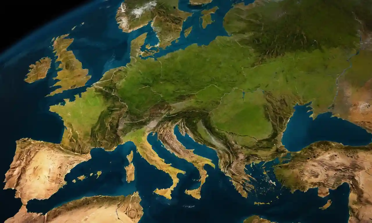 Un mapa mundial que destaca las capitales de los países europeos en negrita.