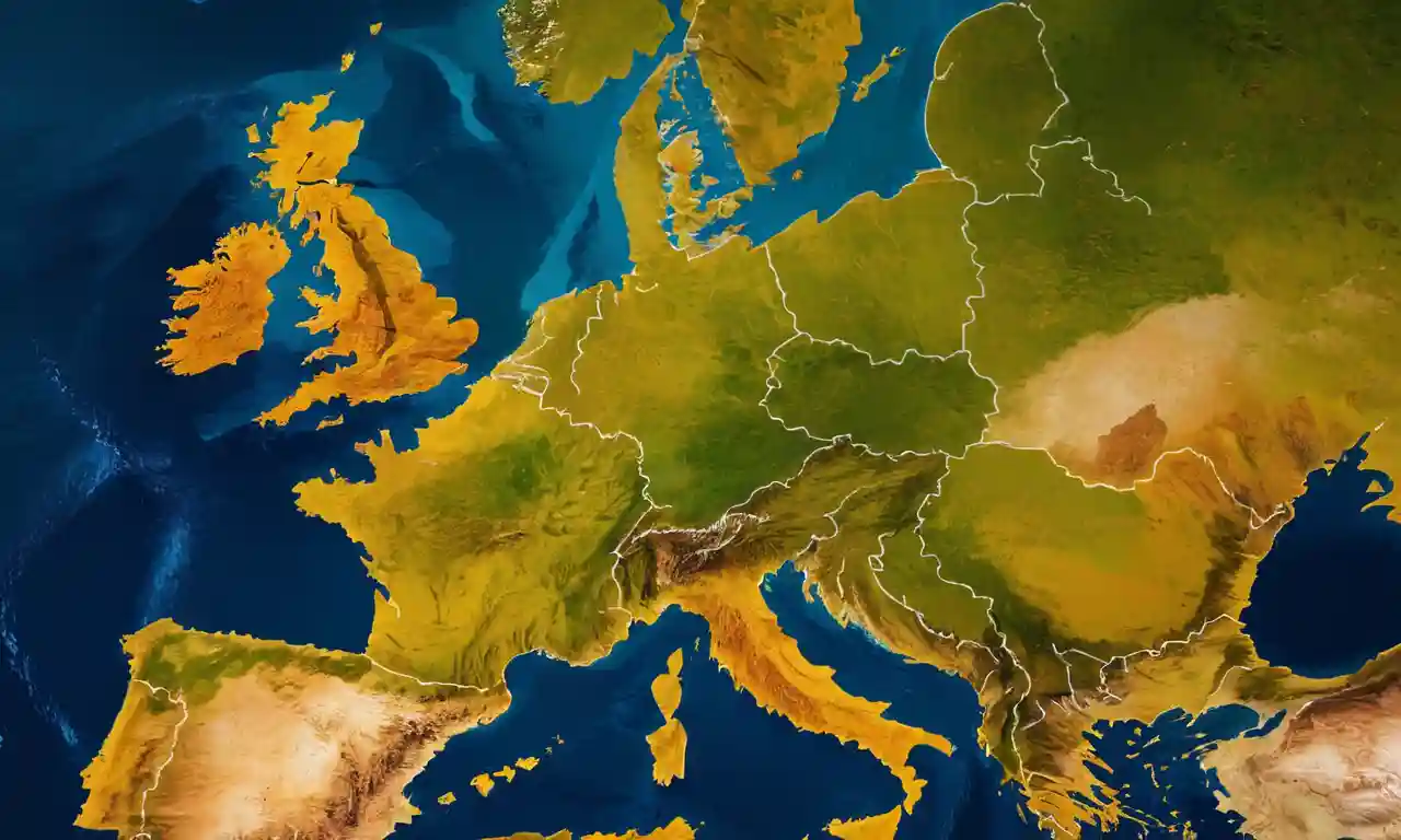 Mapa que muestra a los Estados miembros de la Unión Europea y sus capitales.