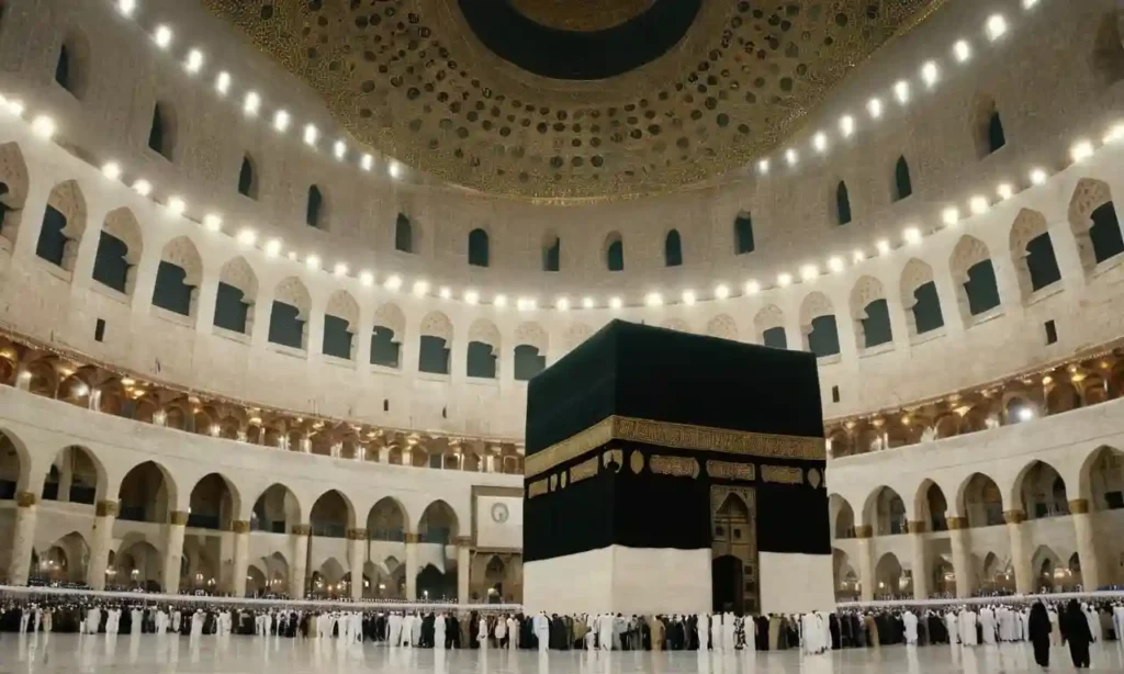 Una escena serena que representa la Kaaba en la Meca