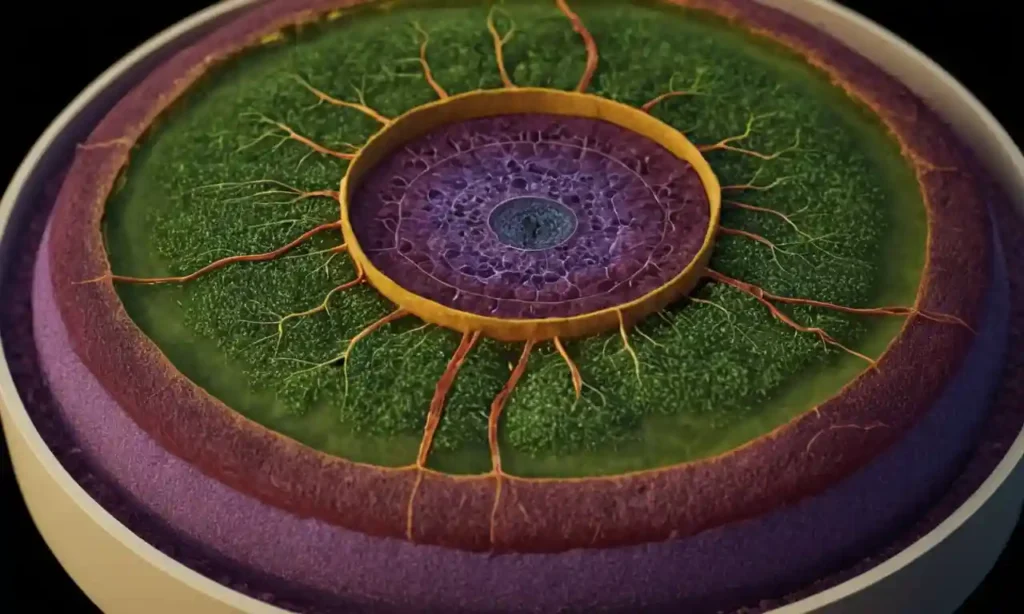 Un diagrama que muestra las diferentes partes y estructuras de una célula vegetal.