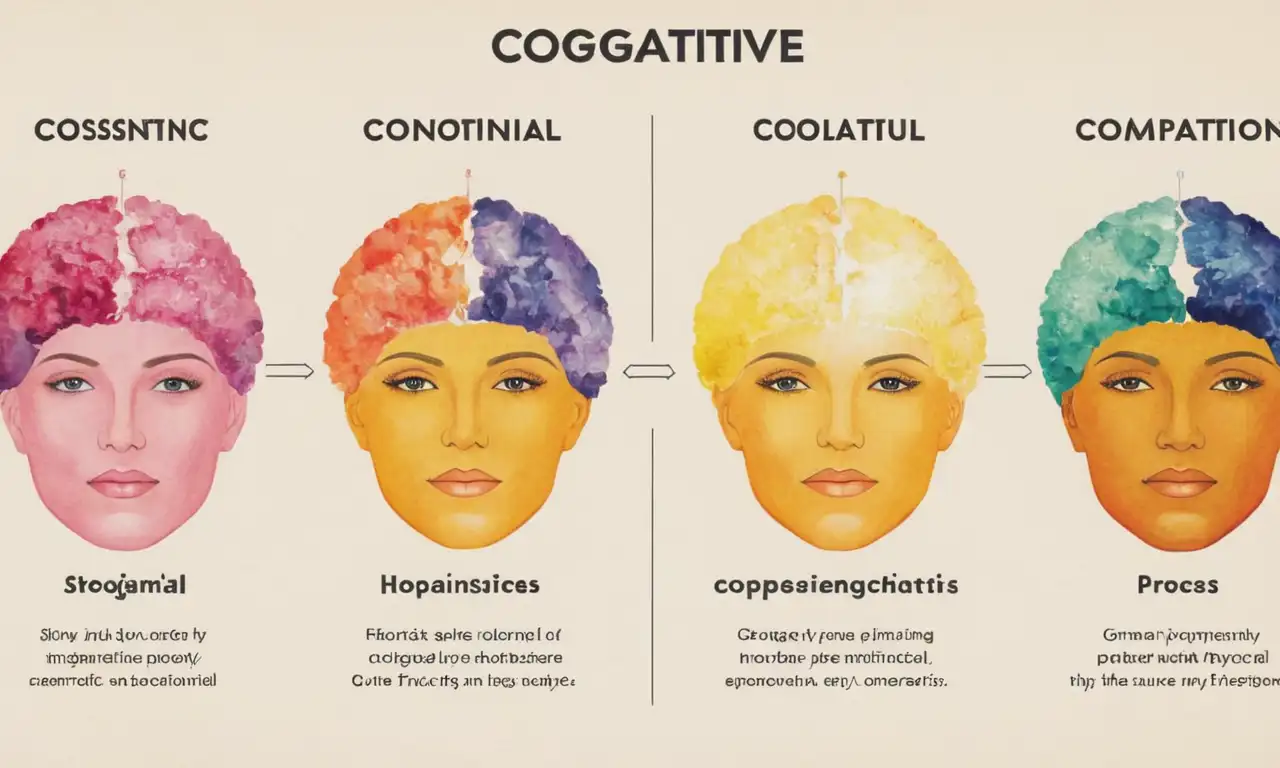 Un diagrama que ilustra las etapas del proceso cognitivo.