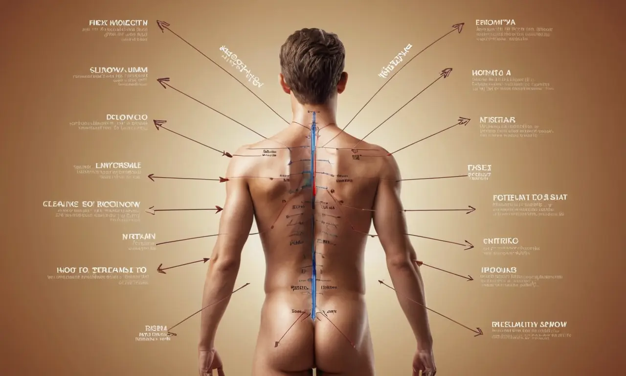 Una ilustración que muestra el cuerpo humano con grupos musculares destacados y etiquetas.