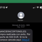 Cuidado Con Este Sms Que Simula Ser De El Corte Ingles Phishing