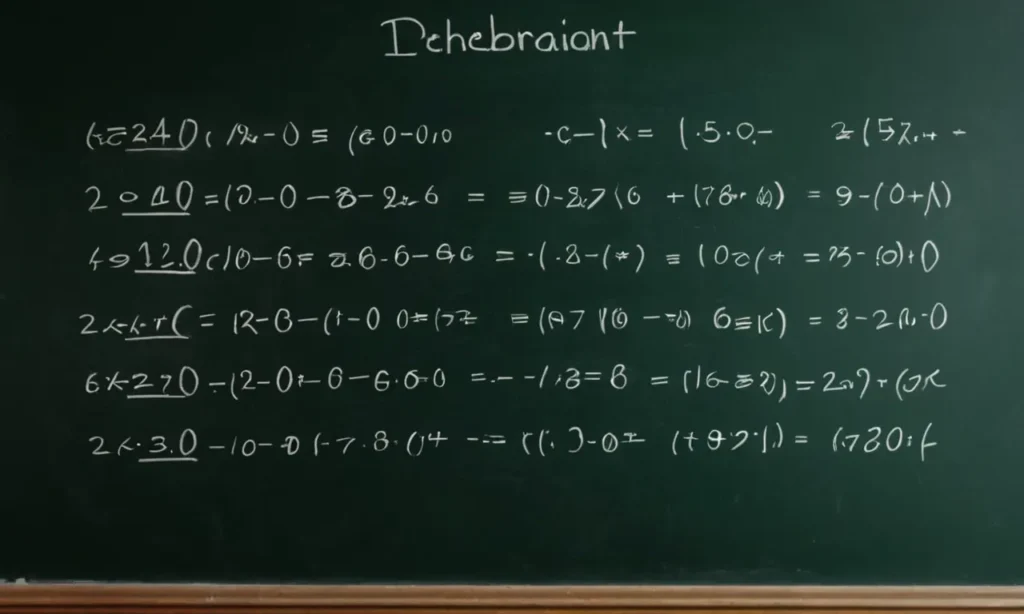 Una ecuación de matemáticas con determinantes en una pizarra.