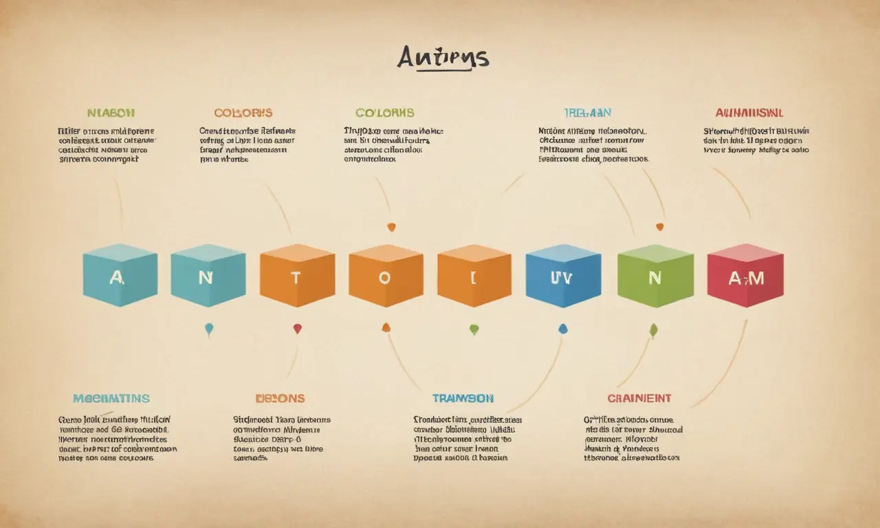 Un diagrama que muestra diferentes tipos de antónimos con palabras y ejemplos.