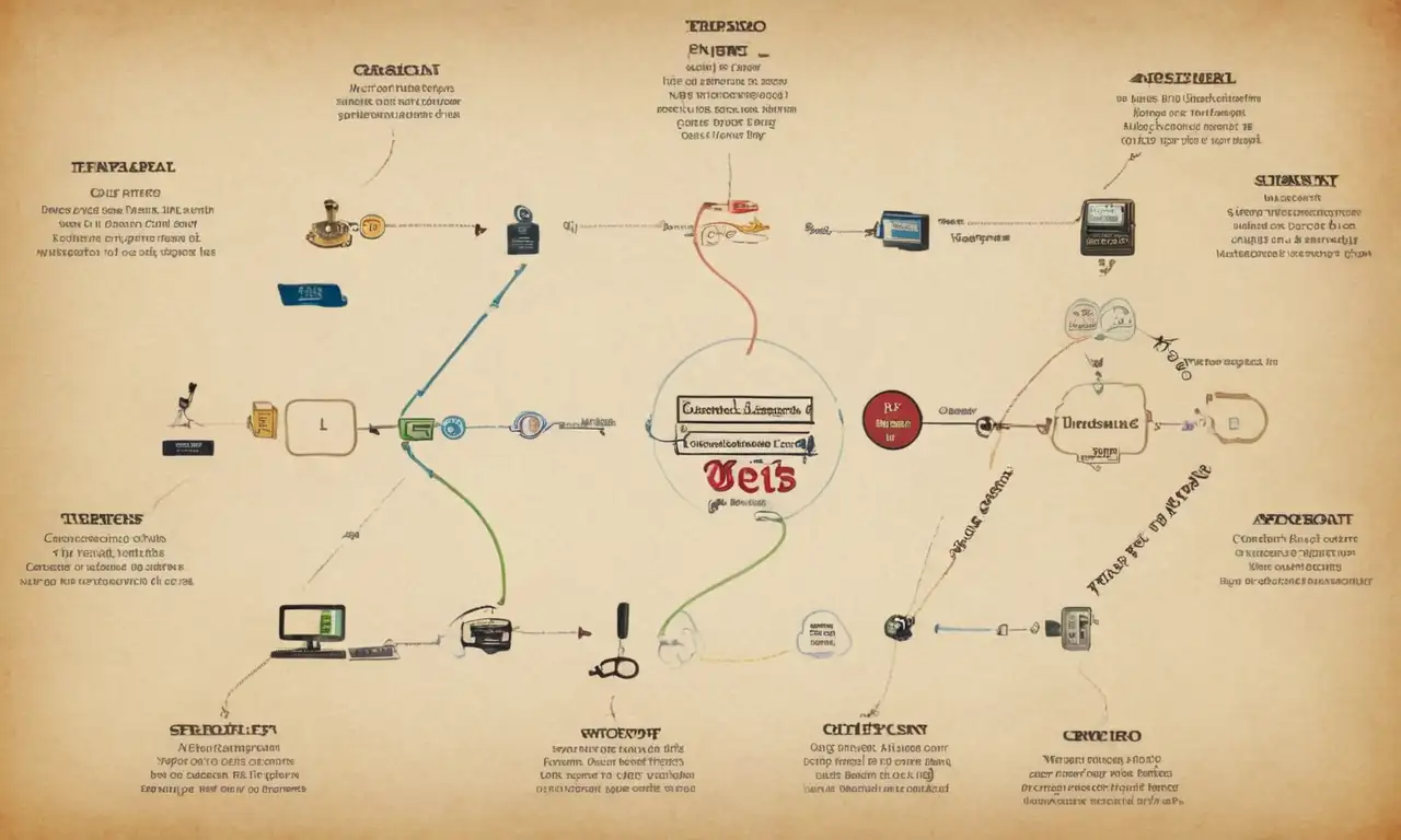 Un diagrama de flujo que ilustra varios tipos de llaves y su uso en el diseño del esquema.