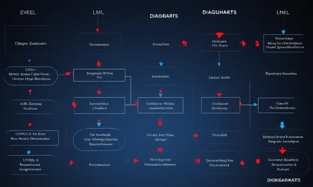 Un diagrama que ilustra diferentes tipos de diagramas (por ejemplo