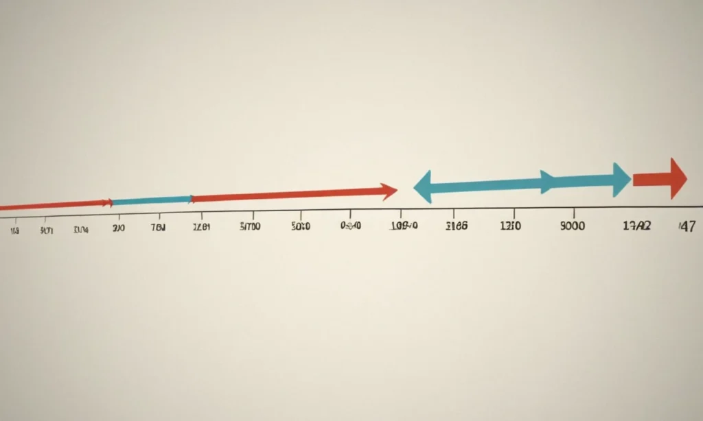 Un gráfico que muestra números en una línea número con flechas y ejemplos.