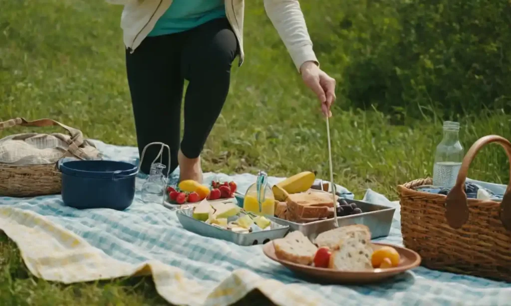 Una persona que participa en actividades al aire libre como senderismo o picnic.