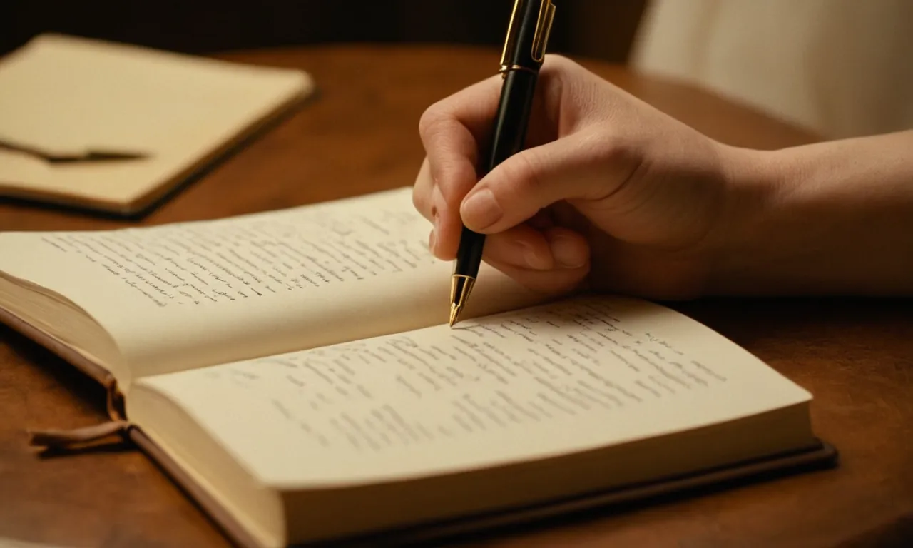 Los escritores sostienen una pluma y un papel con un libro abierto en el fondo.