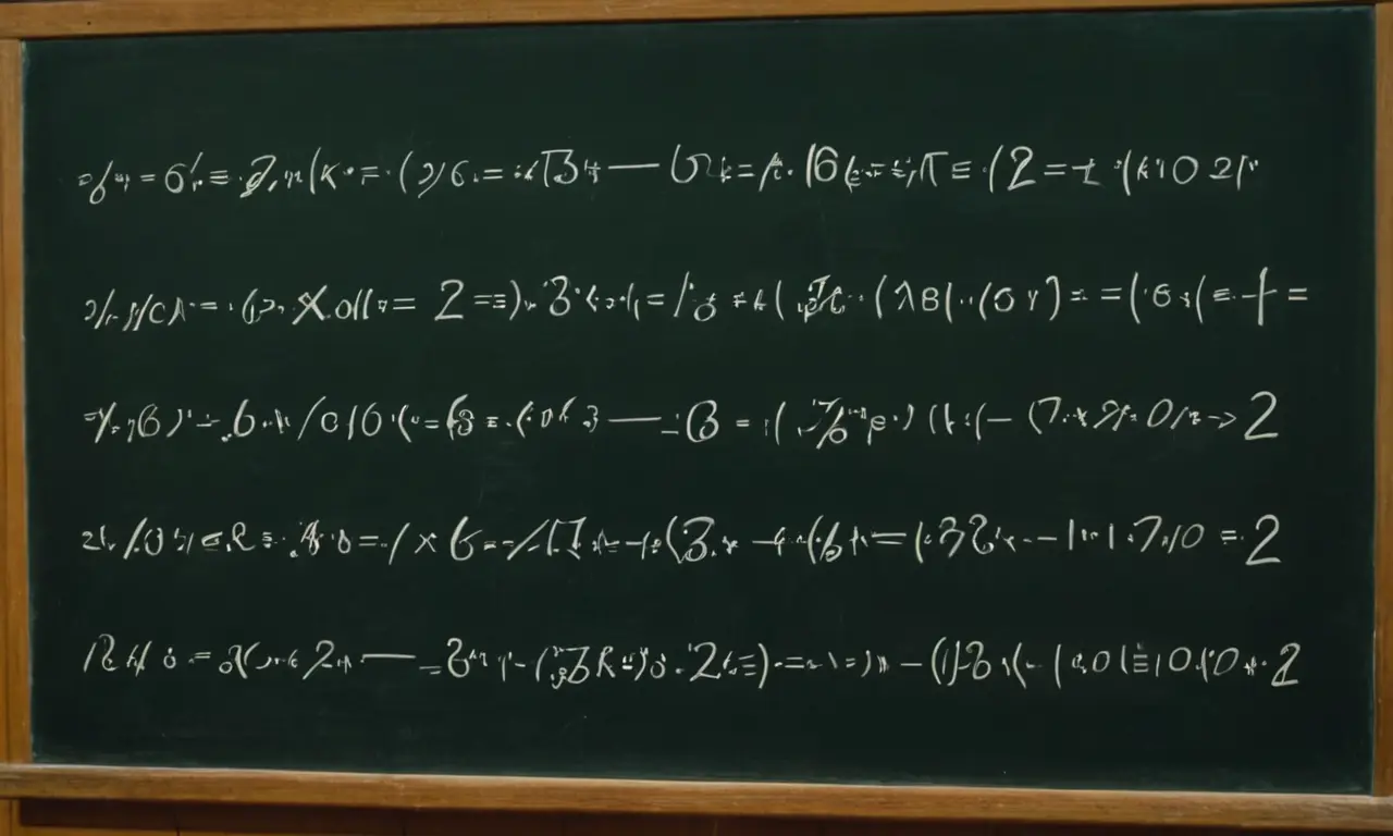 Una ecuación escrita en una pizarra con símbolos matemáticos y curvas.