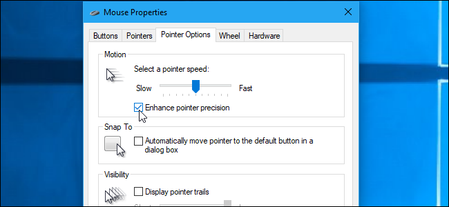 Precisión del puntero del mouse: Mejora en Windows 10