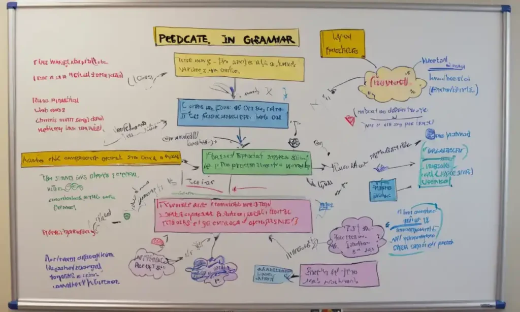 Un diagrama que ilustra el concepto de predicar en gramática