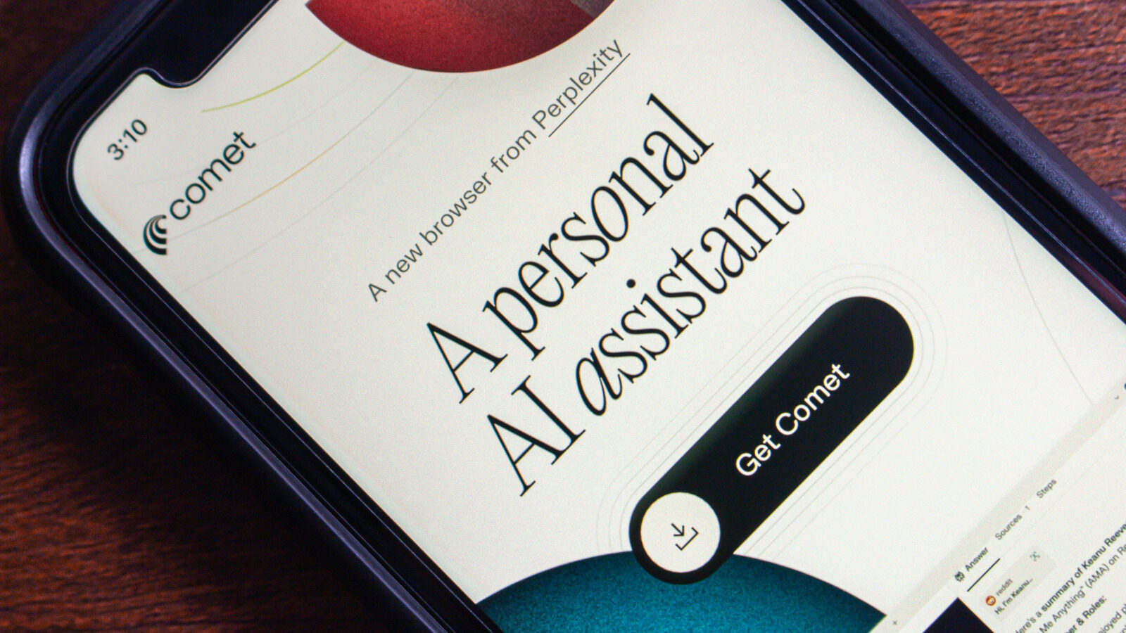 Primer Vistazo Al Navegador Comet De Perplexity En Android