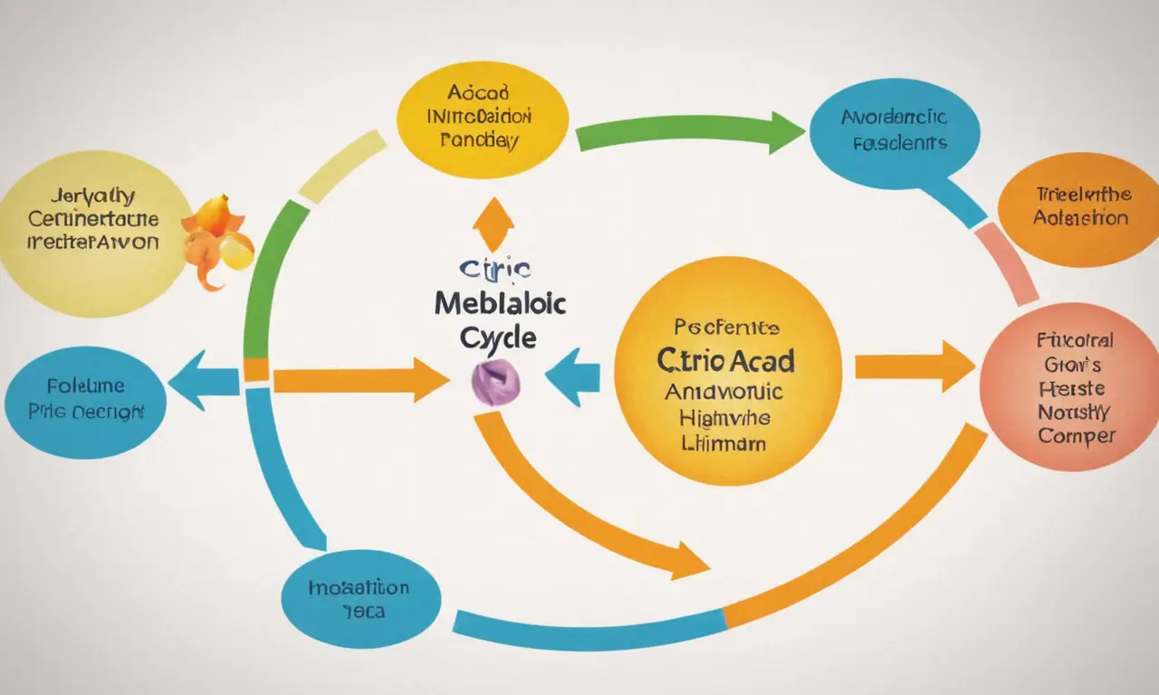 Un diagrama que ilustra la vía metabólica del ciclo del ácido cítrico.