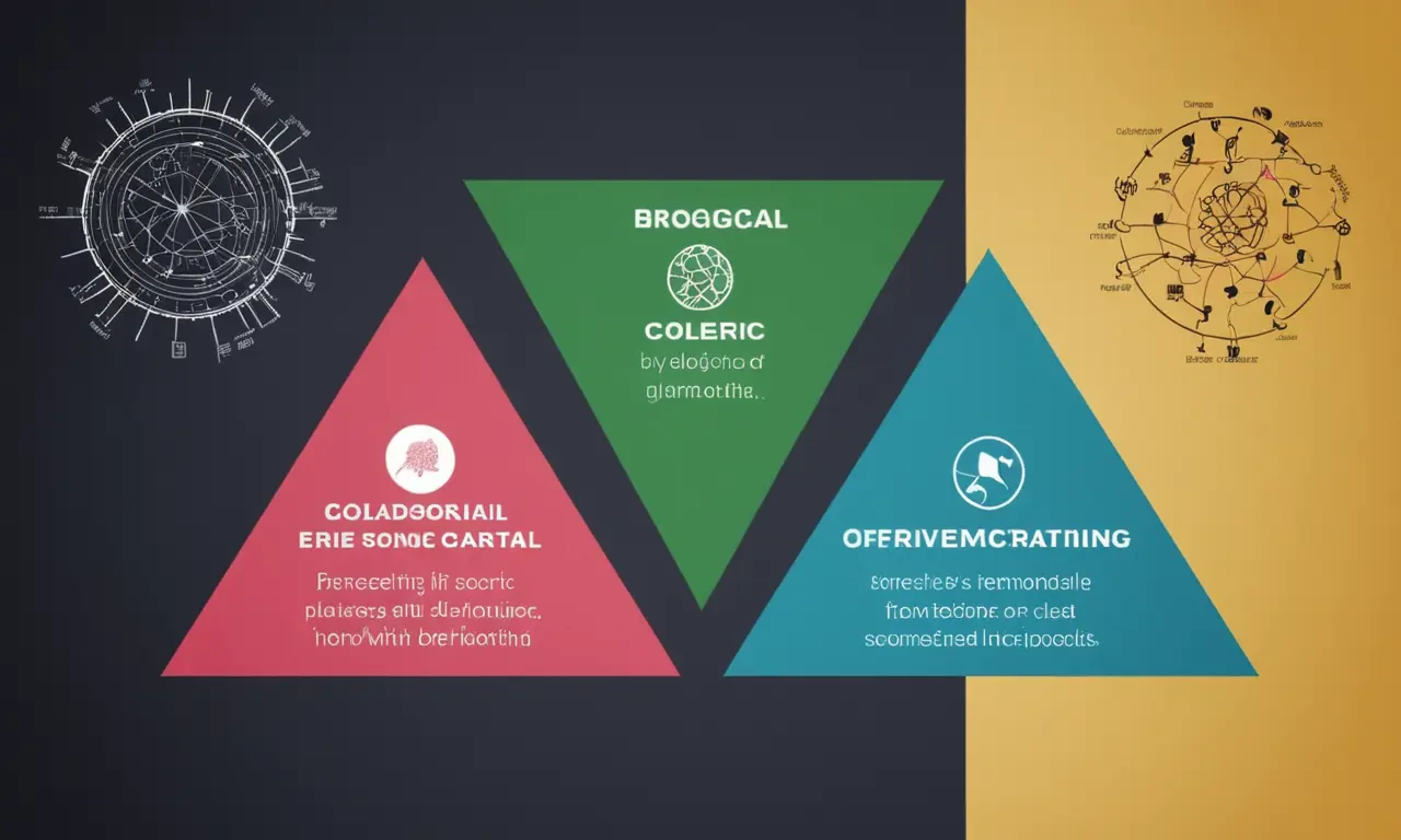 Un gráfico que ilustra los tres tipos de desarrollo (biológico, económico y social) con iconos o diagramas que representan cada uno.