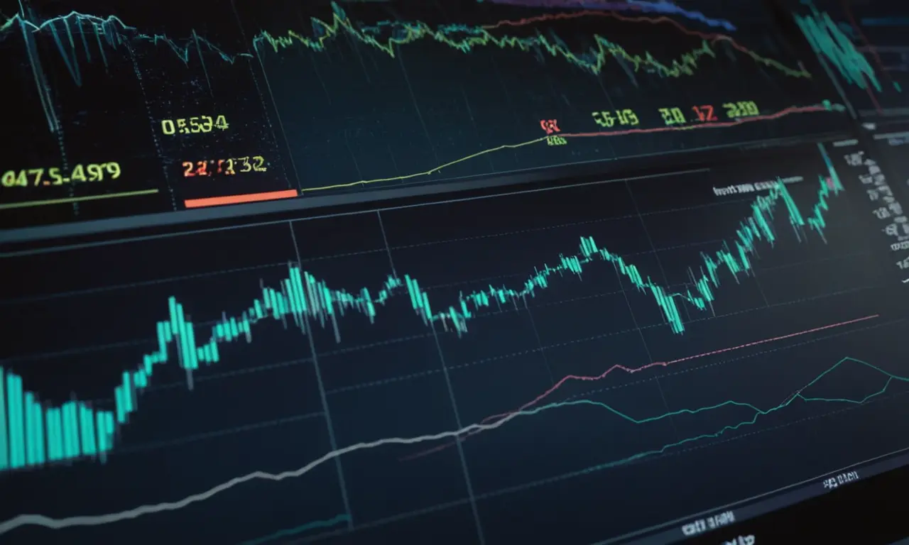 Representación gráfica de los ciclos económicos en una pantalla.