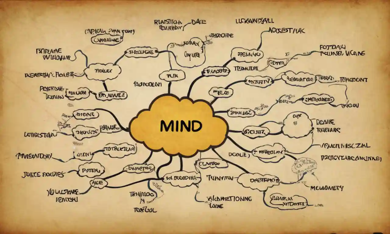 Un mapa mental con varios conceptos y conexiones lógicas.