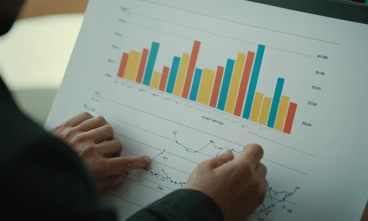 Una persona que da retroalimentación a otra en un proyecto mientras mira un gráfico o gráfico.