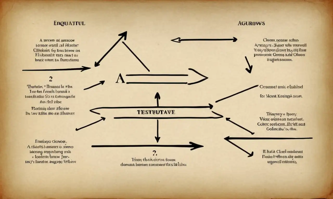 Un diagrama que ilustra la estructura de un texto argumentativo con flechas y cajas.