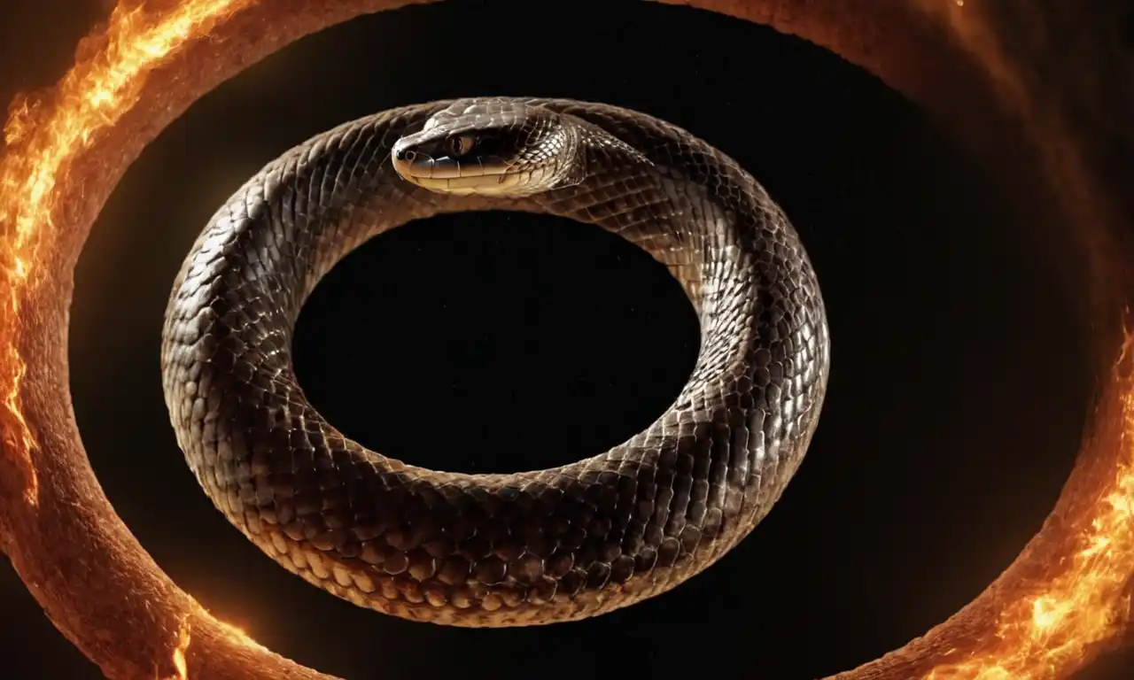 Una imagen que representa el símbolo de Ouroboros, una serpiente que consume su propia cola.