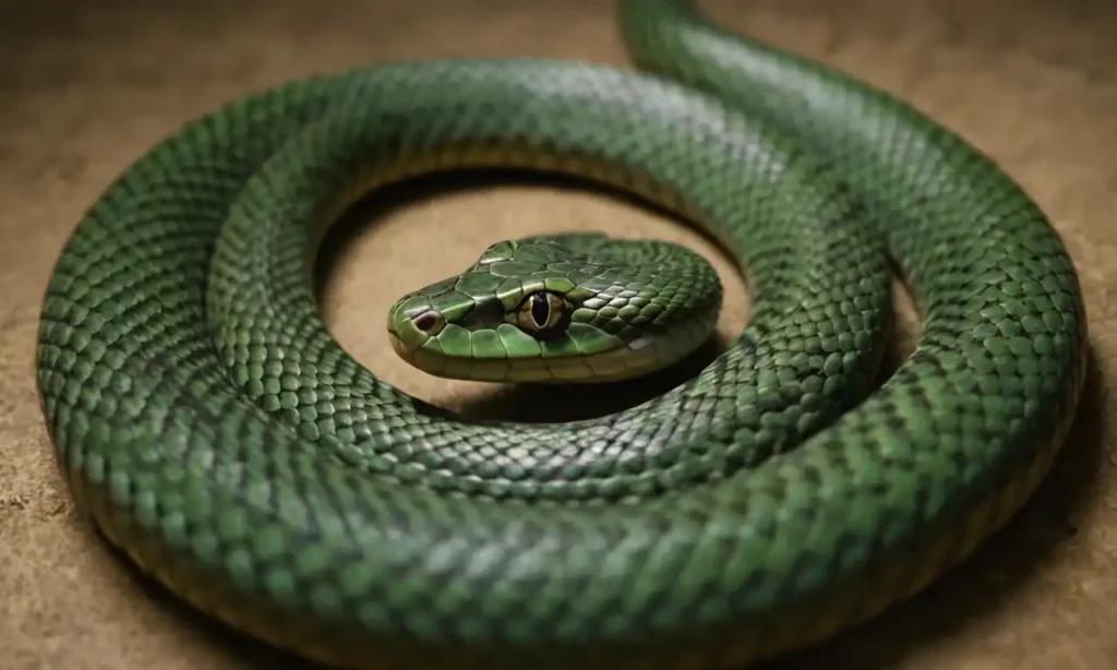 Una serpiente enrollada en un círculo